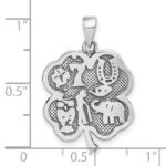 Sterling Silver Antiqued Good Luck Icon Clover Pendant - Image 3