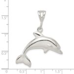 Sterling Silver Polished Dolphin Pendant - Image 3
