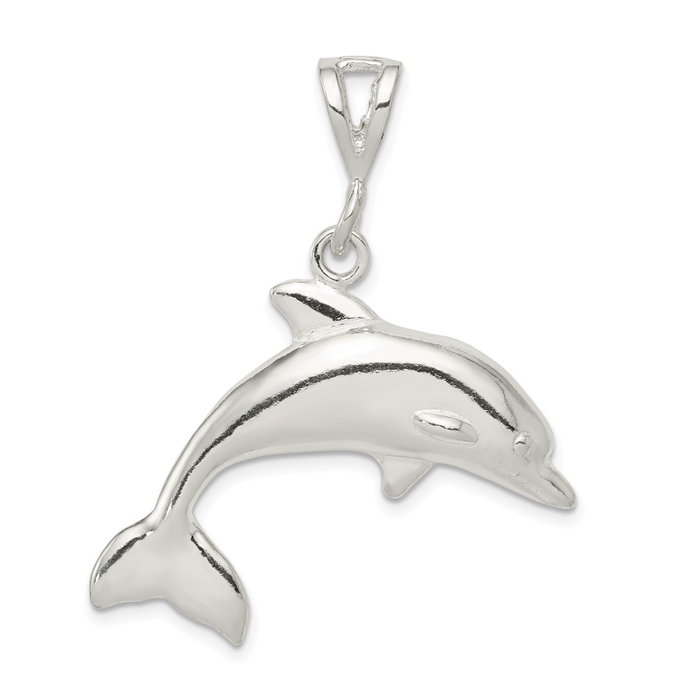 QC8714.jpg Sterling Silver Polished Dolphin Pendant - Image 1