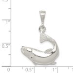 Sterling Silver Polished Salmon Pendant - Image 3