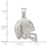 Sterling Silver Polished Football & Helmet Pendant - Image 4