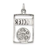 Sterling Silver Antiqued Soccer Rectangle Pendant - Image 4
