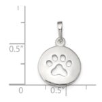 Sterling Silver Polished Paw Print Pendant - Image 3