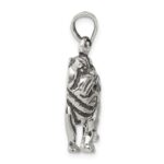 Sterling Silver Antiqued Bulldog Pendant - Image 2