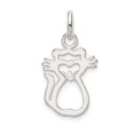 Sterling Silver Polished Cat Charm - Image 4