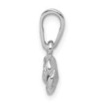 Sterling Silver Rhodium-plated Childrens Textured Rose Pendant - Image 2