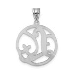 Sterling Silver Rhodium-plated Fancy Script Letter L Initial Pendant - Image 3
