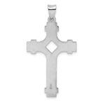 Sterling Silver Rhodium-plated Polished Fancy Cross Pendant - Image 3