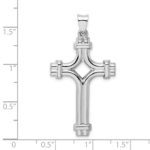 Sterling Silver Rhodium-plated Polished Fancy Cross Pendant - Image 4