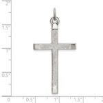 Sterling Silver Polished and Textured Cross Pendant - Image 4