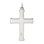 Sterling Silver Polished and Satin Cross Pendant - Image 3