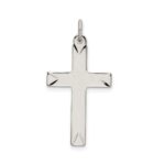 Sterling Silver Satin and D/C Cross Pendant