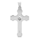 Sterling Silver Rhodium-plated Polished INRI Crucifix Pendant - Image 3