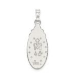 Sterling Silver Satin & D/C Epoxy & Crystal Miraculous Medal Pendant - Image 3