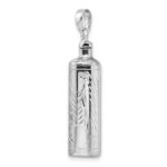 Sterling Silver Rhodium-Plated Cylinder Ash Holder Pendant - Image 3