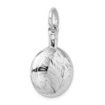 Sterling Silver RH-plated Polished Screw Top Ash Holder Pendant - Image 3