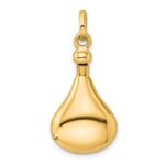 Sterling Silver Gold-tone Polished Screw Top Ash Holder Pendant - Image 3