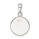 Sterling Silver Glitter Enamel Letter B Initial Circle Pendant - Image 3