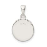 Sterling Silver Glitter Enamel Letter E Initial Circle Pendant - Image 4