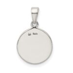 Sterling Silver Glitter Enamel Letter J Initial Circle Pendant - Image 4