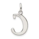 Sterling Silver Polished Glitter Enamel Letter C Iniital Charm - Image 3