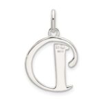 Sterling Silver Polished Glitter Enamel Letter D Initial Charm - Image 3