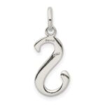 Sterling Silver Polished Glitter Enamel Letter S Initial Charm - Image 4