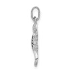 Sterling Silver Rhodium-plated Polished w/Black CZ Lizard Pendant - Image 2