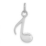 Sterling Silver Rhodium Plated Polished Music Note Charm - Image 3