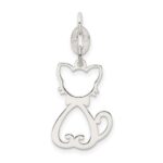Sterling Silver Polished Cat Charm - Image 3