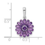 Sterling Silver Rhodium-plated Amethyst and Enamel Pendant - Image 4