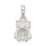Sterling Silver CZ Owl Pendant - Image 3