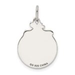 Sterling Silver Rhod-pltd Blue Enamel Santa w/Reindeer Circle Pendant - Image 4