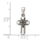 Sterling Silver Antiqued Cross Pendant - Image 4