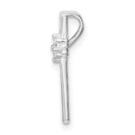 Sterling Silver Rhodium plated CZ Cross Chain Slide Pendant - Image 2