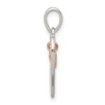 Sterling Silver & Rose Enamel LOVE YOU MORE Heart Pe - Image 2