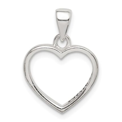 Sterling Silver Enamel LOVE YOU MOM Heart Pendant