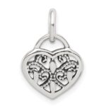 Sterling Silver Antique Heart Charm