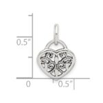 Sterling Silver Antique Heart Charm - Image 4