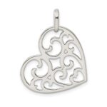 Sterling Silver Filigree Heart Pendant - Image 3