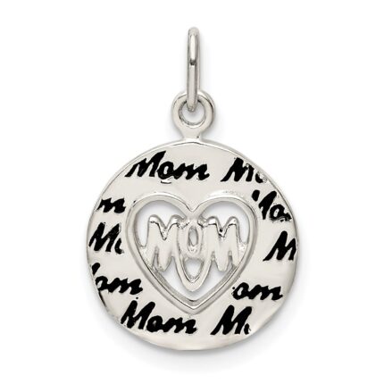 Sterling Silver Enamel MOM Charm