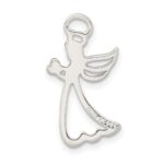 Sterling Silver & Rose Tone Polished Angel Pendant - Image 3