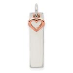Sterling Silver & Rose-tone Bar & Heart Charm
