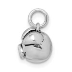 Sterling Silver Rhodium-plated Antiqued Pig Head Pendant - Image 2