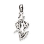 Sterling Silver Antiqued Tulip Pendant - Image 3