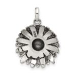 Sterling Silver Antiqued Sunflower Pendant - Image 3