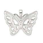 Sterling Silver Diamond-cut Butterfly Pendant - Image 3