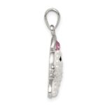 Sterling Silver Rhod-pltd Imitation Pearl/Preciosa Crystal Rabbit Pendant - Image 2