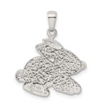 Sterling Silver Rhod-pltd Imitation Pearl/Preciosa Crystal Rabbit Pendant - Image 3