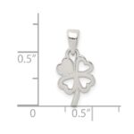 Sterling Silver Polished Clover Pendant - Image 4